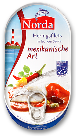 Heringsfilets in feuriger Mexiko-Sauce