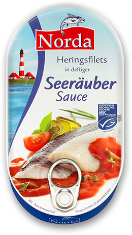 Heringsfilets in deftiger Seeräuber-Sauce